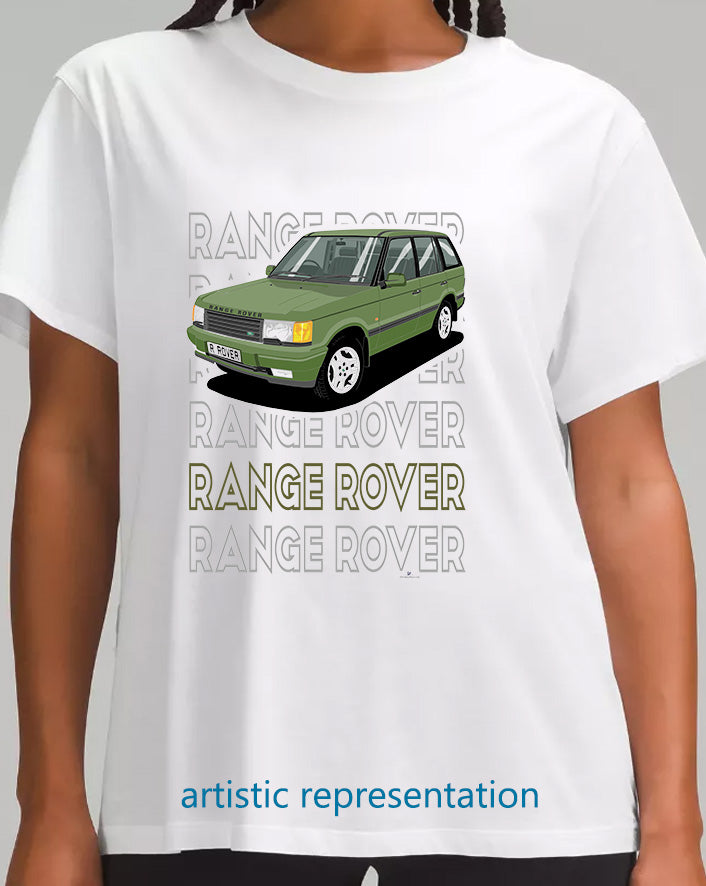 Range Rover Mk2 (P38) in Green (Words) Art T Shirt