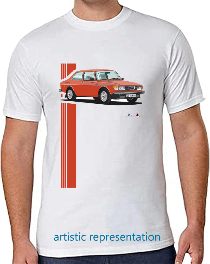 Saab 99 Turbo 2 Door T Shirt (Red car)