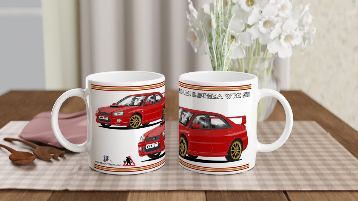 Subaru Impreza in Red Art Mug