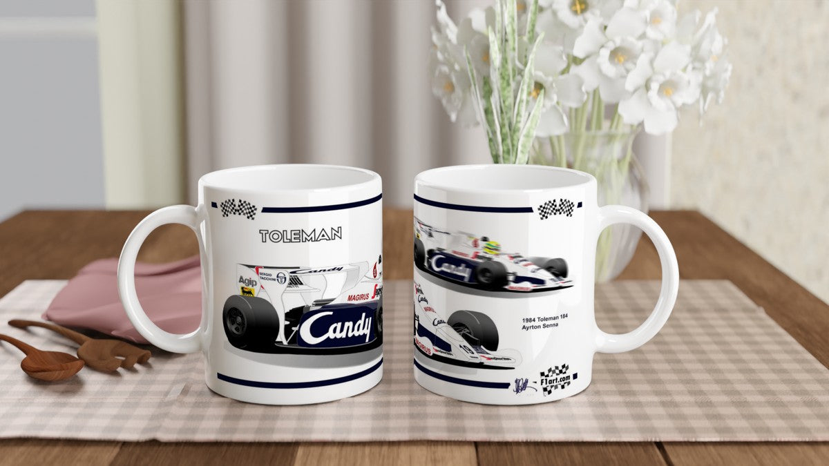Toleman 184 F1 Motor Racing Art Mug