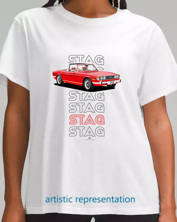 Triumph Stag in Pimento & Chestnut Art T Shirt (Words)