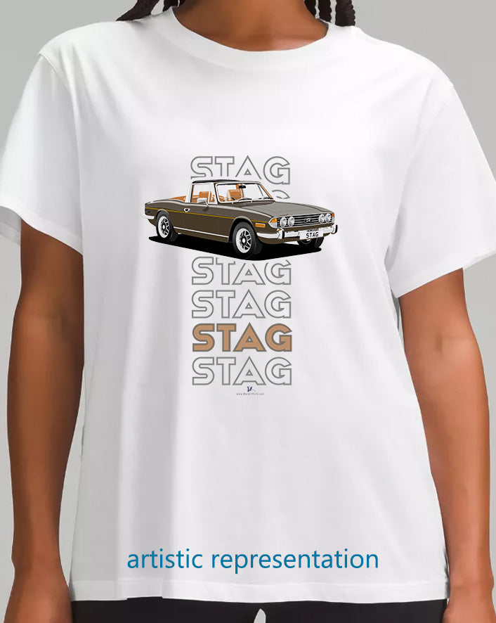 Triumph Stag in Sienna Brown & Tan Art T Shirt (Words)