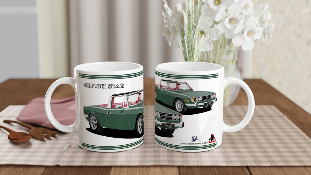 Triumph Stag Green and Red Car Mug