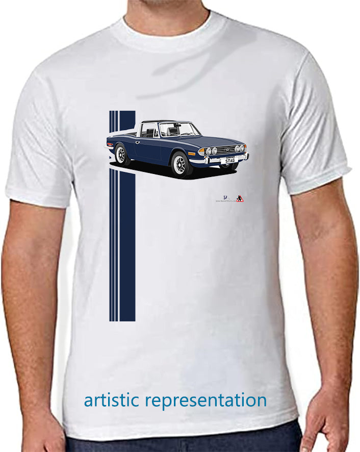 Triumph Stag in Blue/Black T Shirt