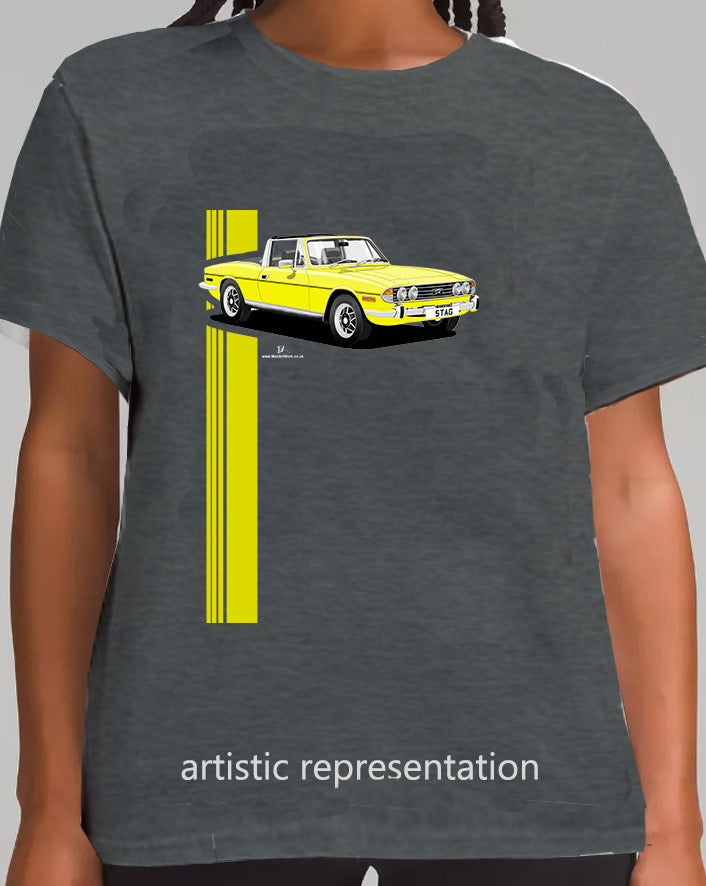 Triumph Stag in Mimosa Yellow and Black 76- 77 T Shirt