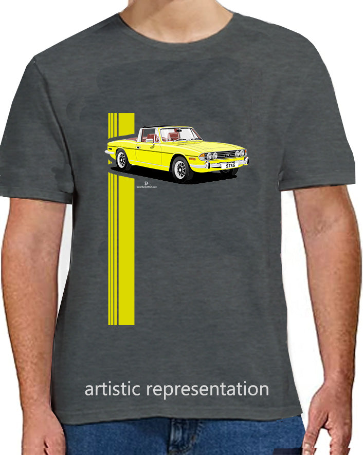 Triumph Stag in Mimosa Yellow and Chestnut T Shirt