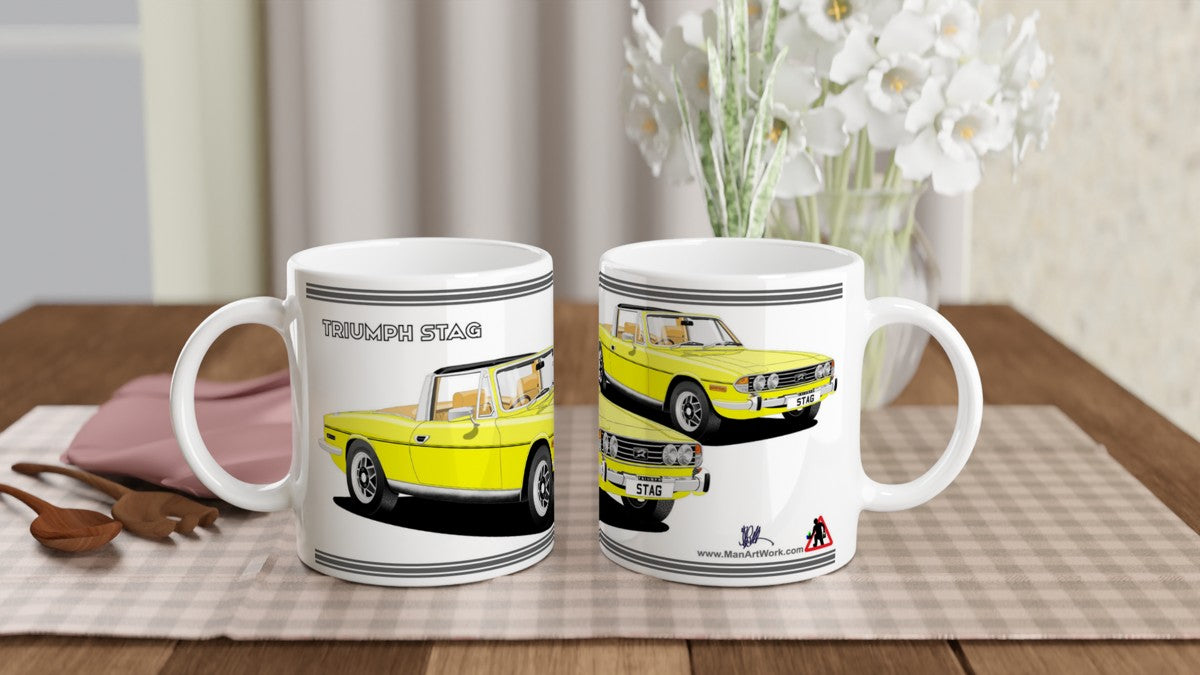 Triumph Stag Yellow and Beige Car Mug