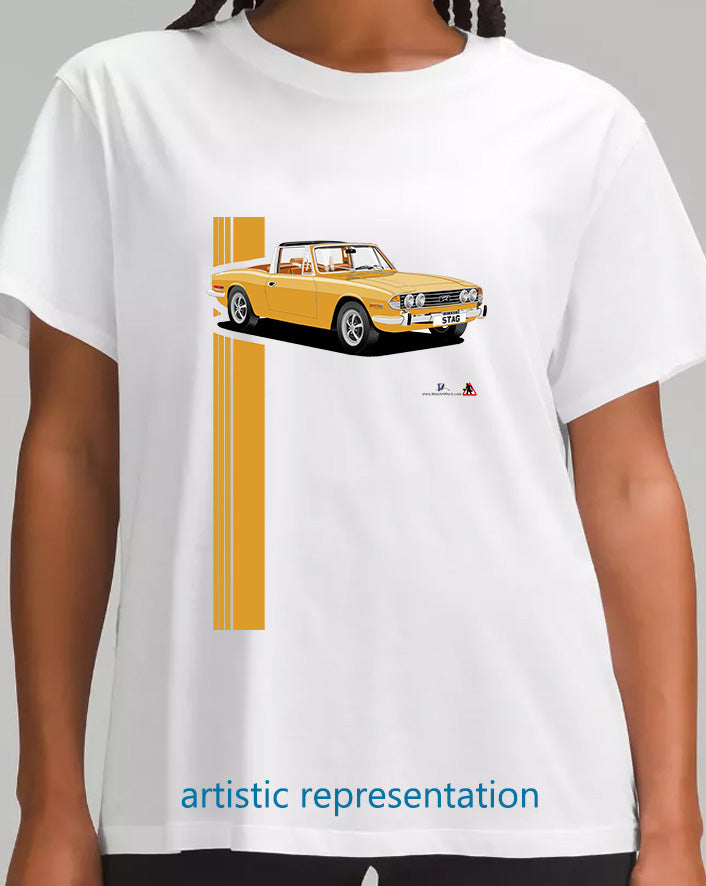 Triumph Stag in Saffron & Tan Art T Shirt (Words)