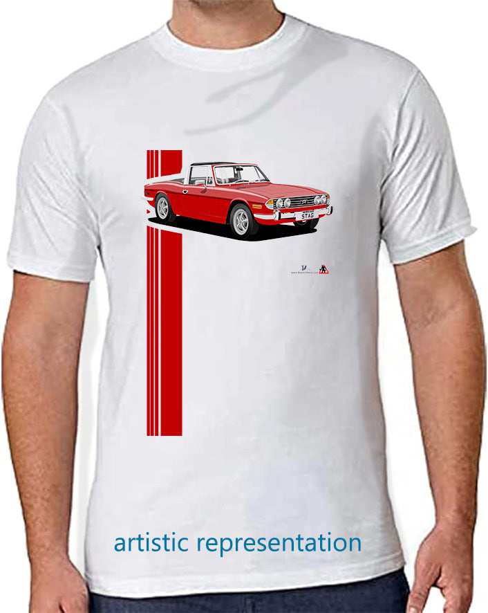 Triumph Stag in Signal Red and Black T Shirt