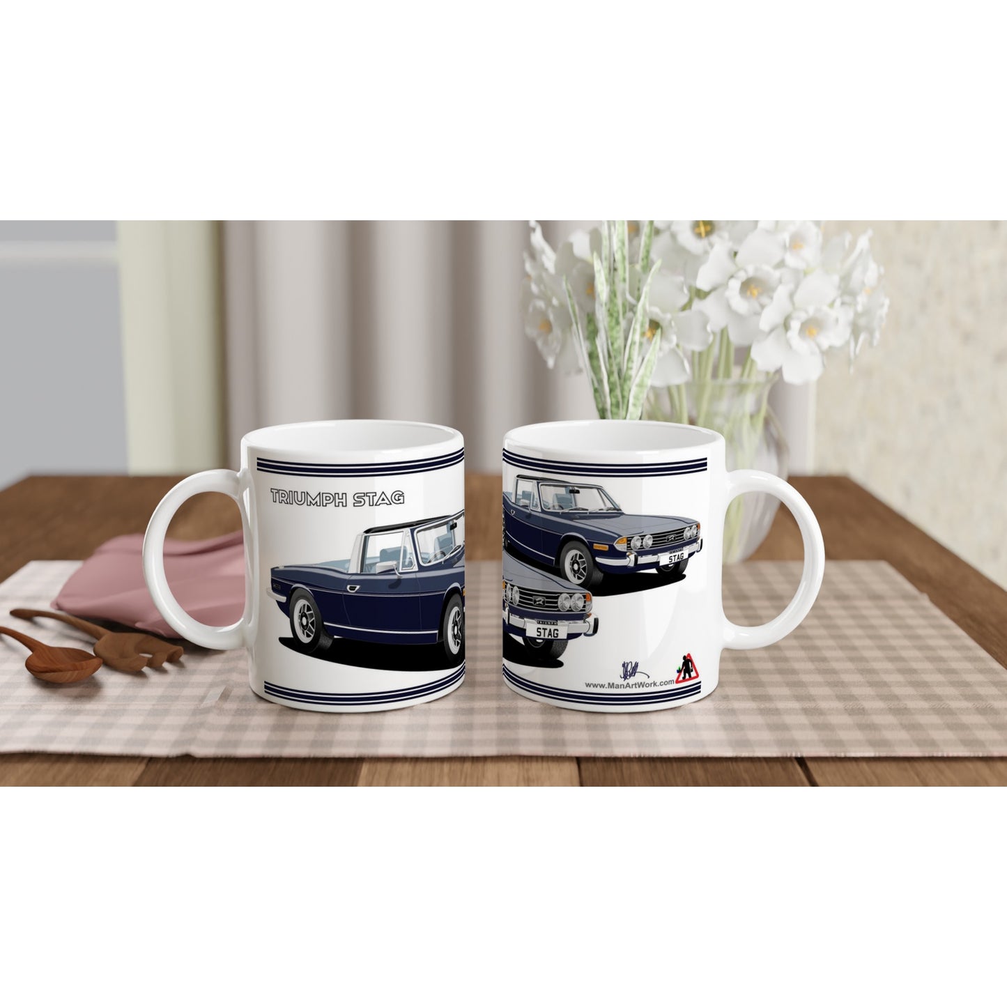 Triumph Stag Dark Blue and Blue Car Mug