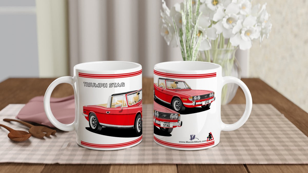 Triumph Stag Red and Beige Car Mug