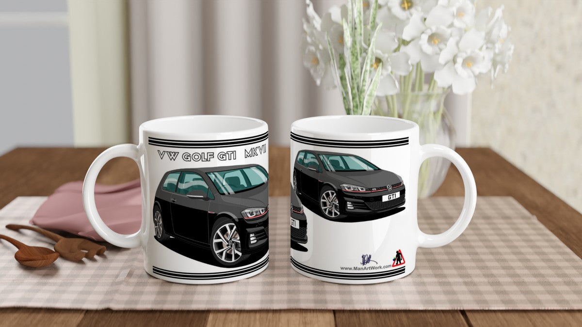 VW Golf GTI Mk7 in Black Art Mug