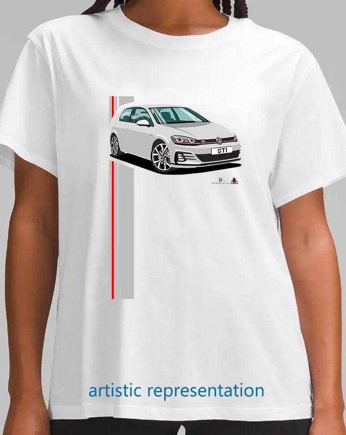 VW Golf GTi Mk7 Silver T Shirt