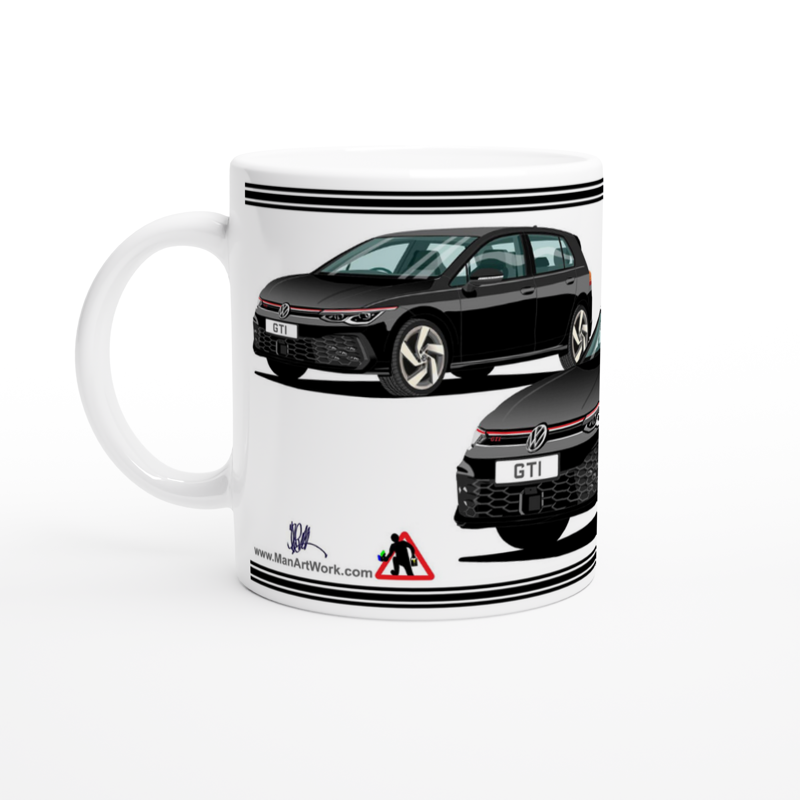 VW Golf GTI Mk8 in Black Art Mug