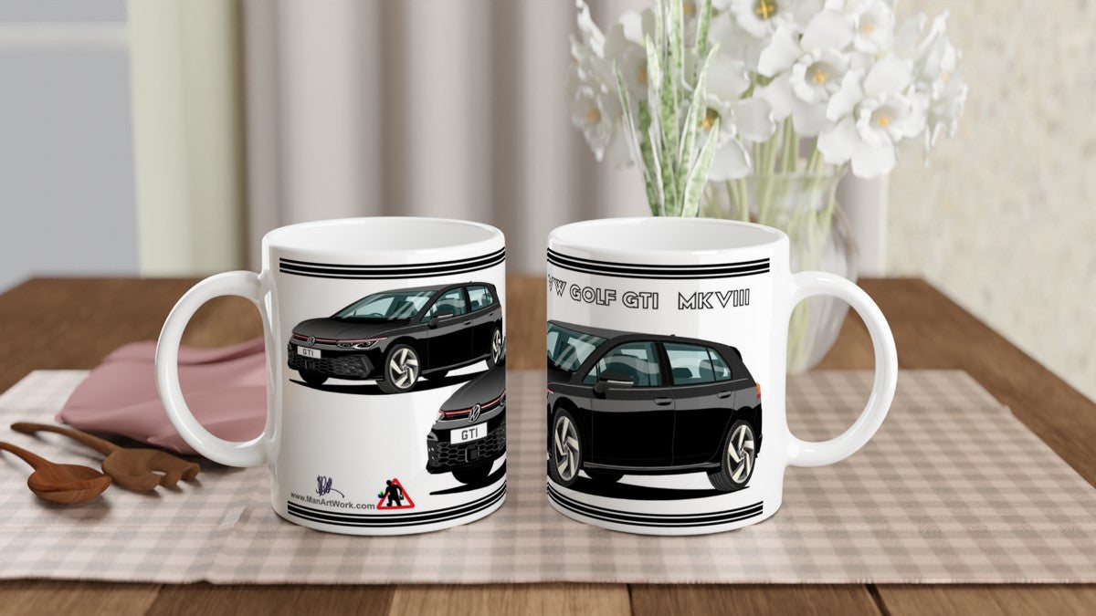VW Golf GTI Mk8 in Black Art Mug