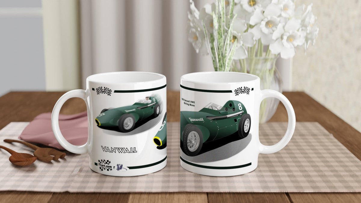 Vanwall VW5 F1 Motor Racing Art Mug