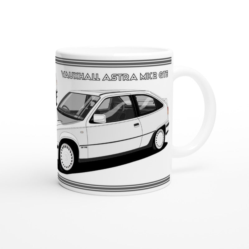 Vauxhall Astra Mk2 white art Mug