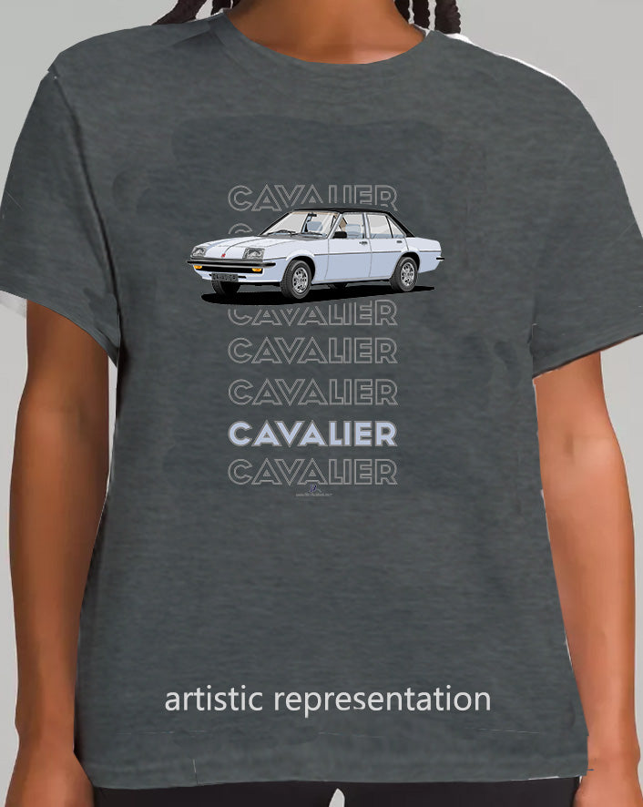 Vauxhall Cavalier Mk1 Saloon in Light-Blue-&-Black-Art T Shirt