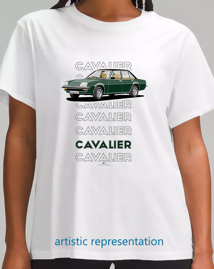 Vauxhall Cavalier Mk1 Saloon in Dark-Green-&-Black-Art T Shirt