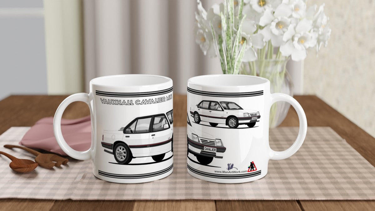 Vauxhall Cavalier Mk2c Saloon LXi in White Art Mug