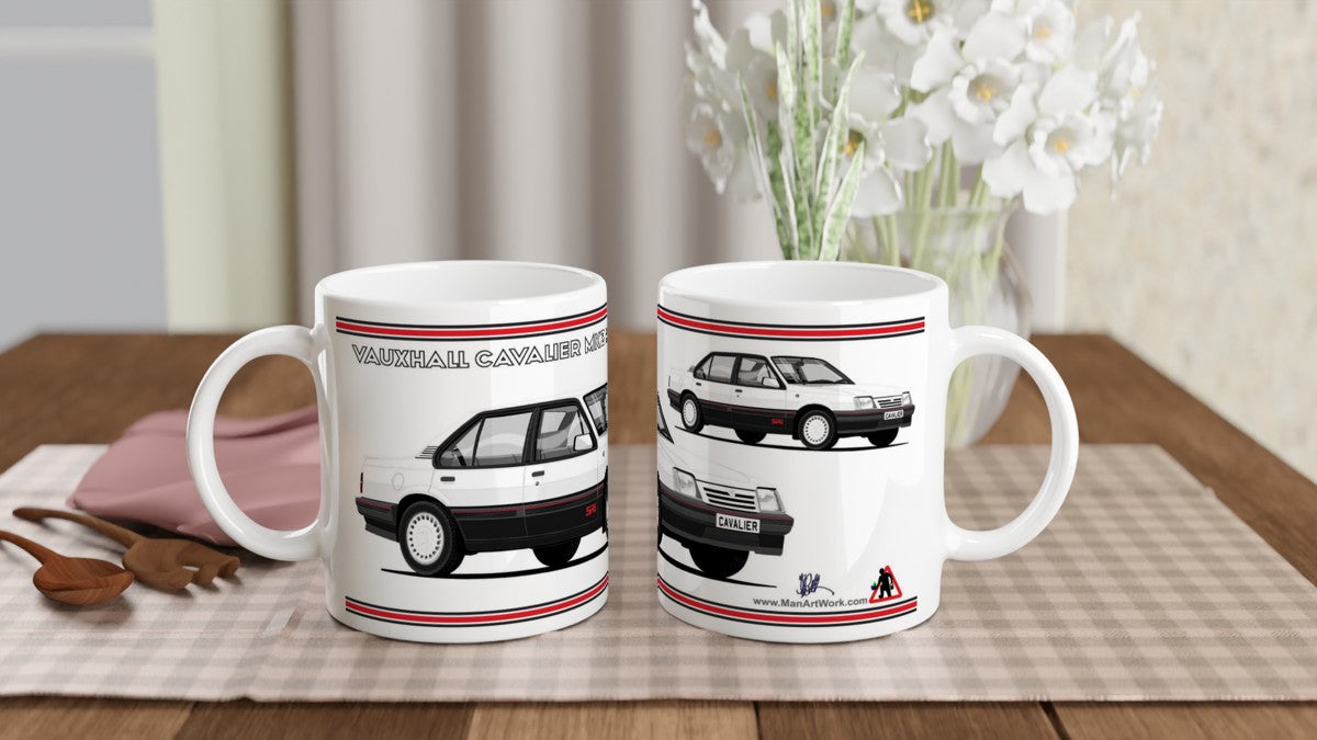 Vauxhall Cavalier Mk2c Saloon SRi in White Art Mug