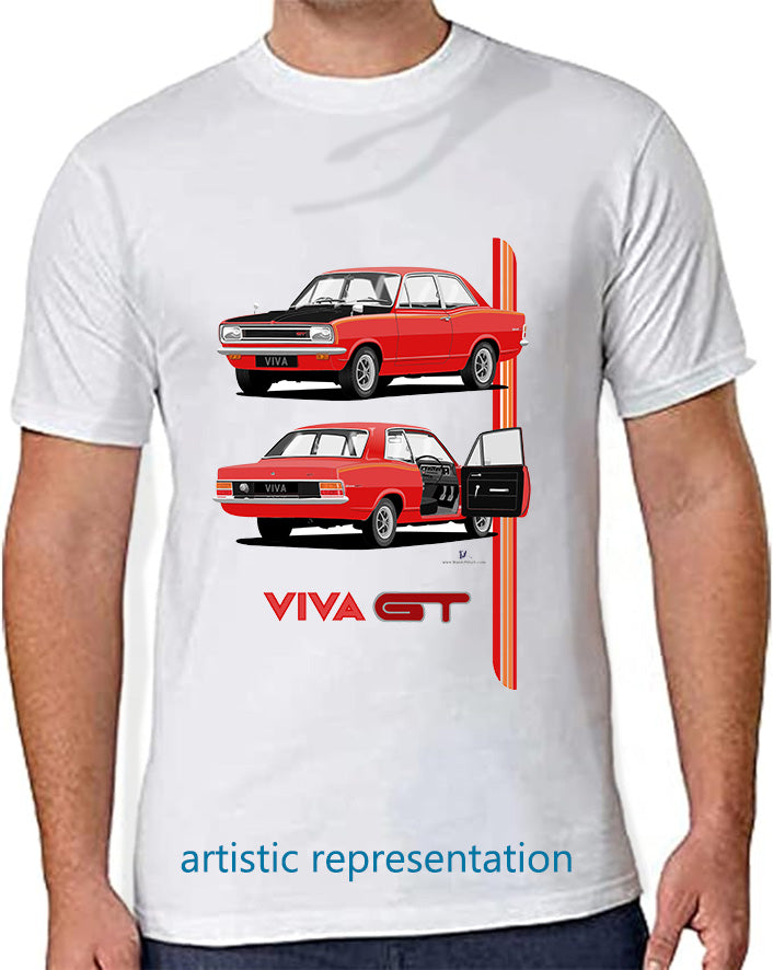 Vauxhall Viva HB GT in Red & Black T Shirt