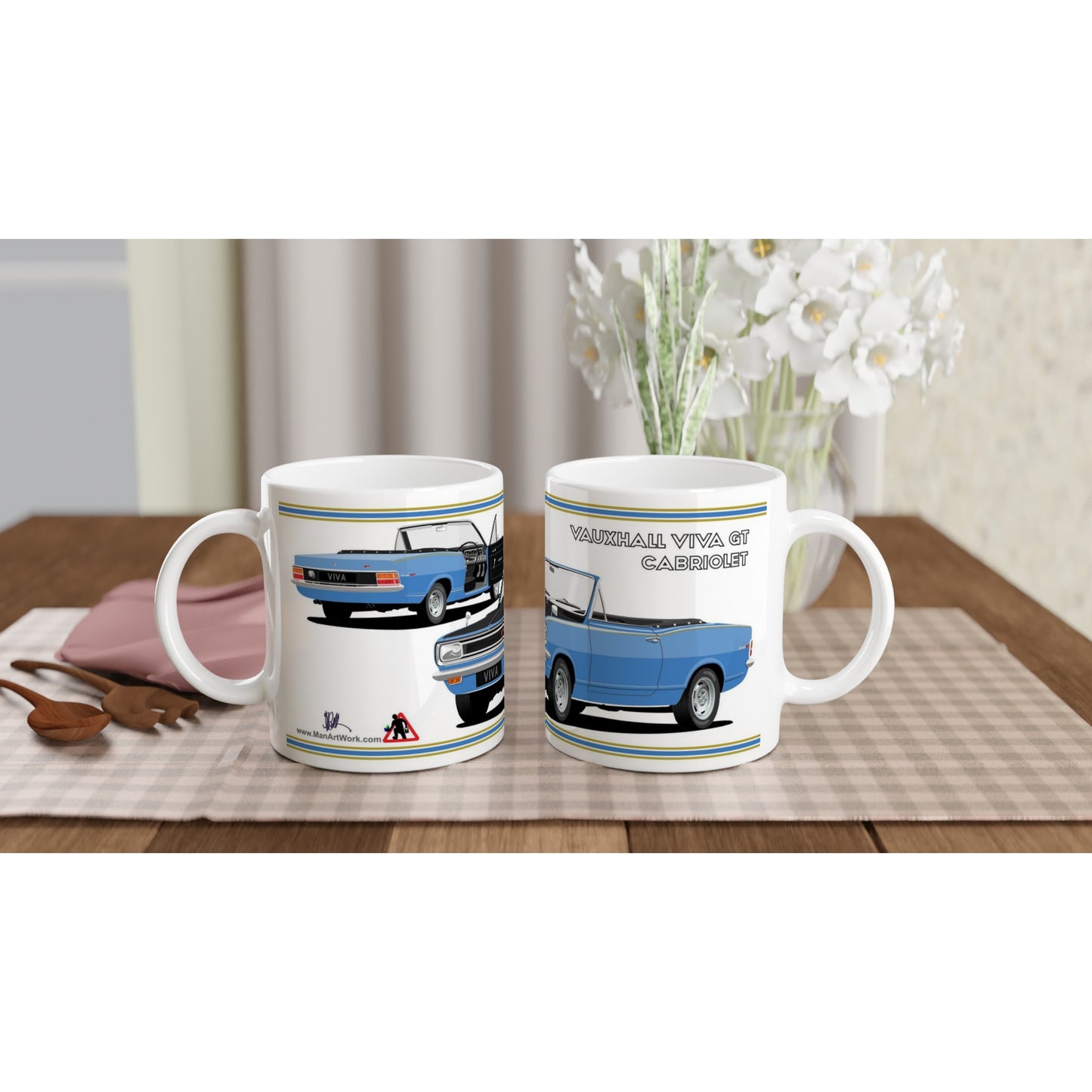 Vauxhall Viva HB GT Mk1 Cabriolet in Blue with Ali wheels Art Mug