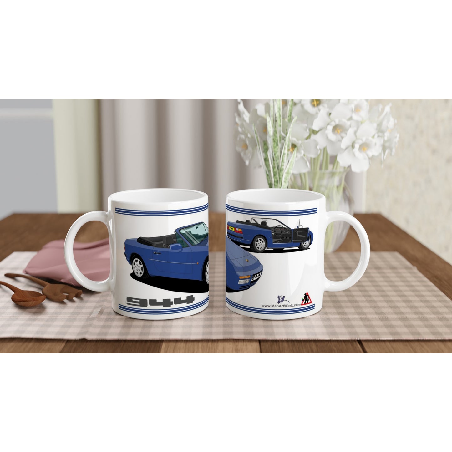 Porsche 944 MK2 Cabriolet in Blue Art Mug