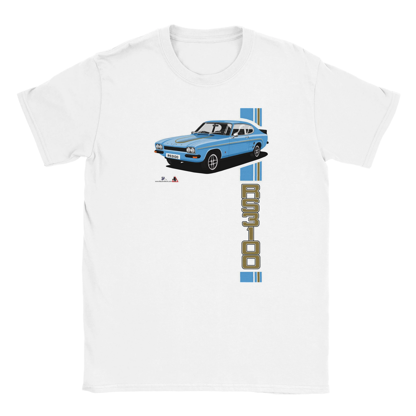 Ford Capri Mk1 RS3100 in Light Blue T Shirt