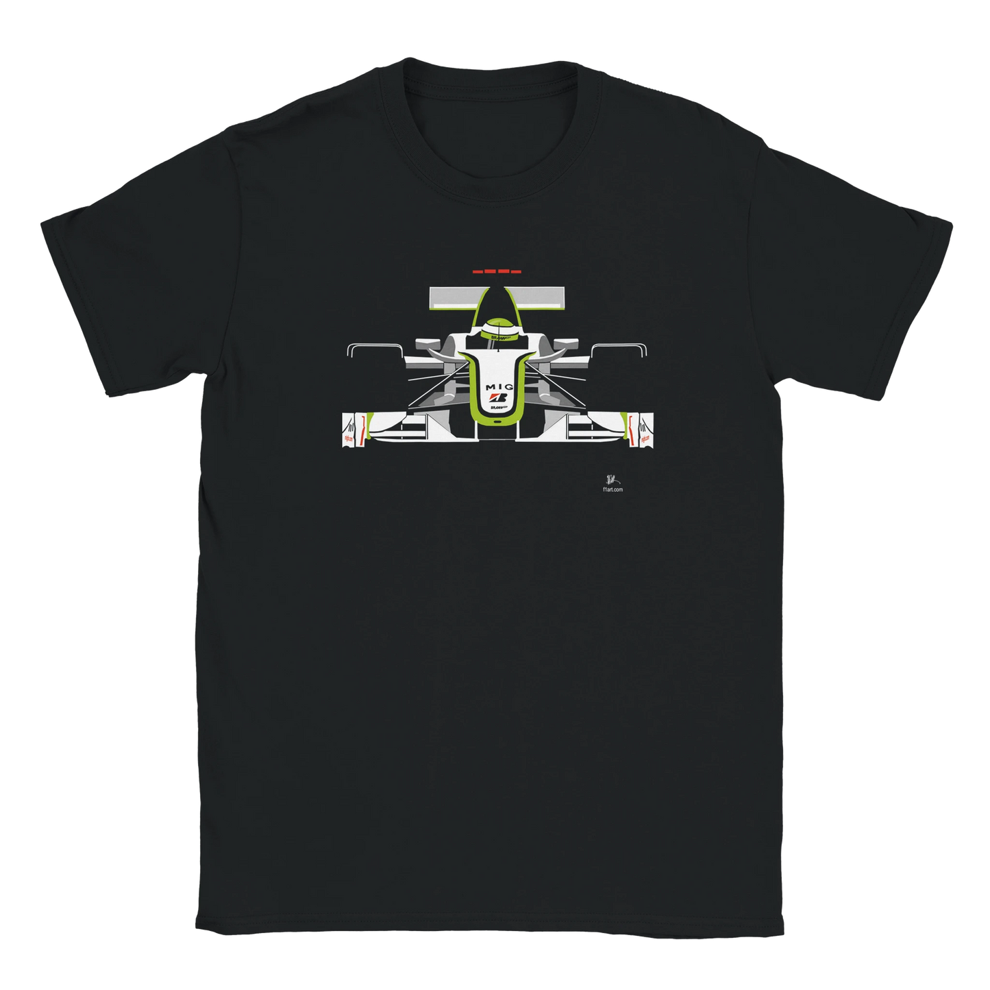 F1 Motor Racing Jensen Button Brawn GP001 Art T Shirt