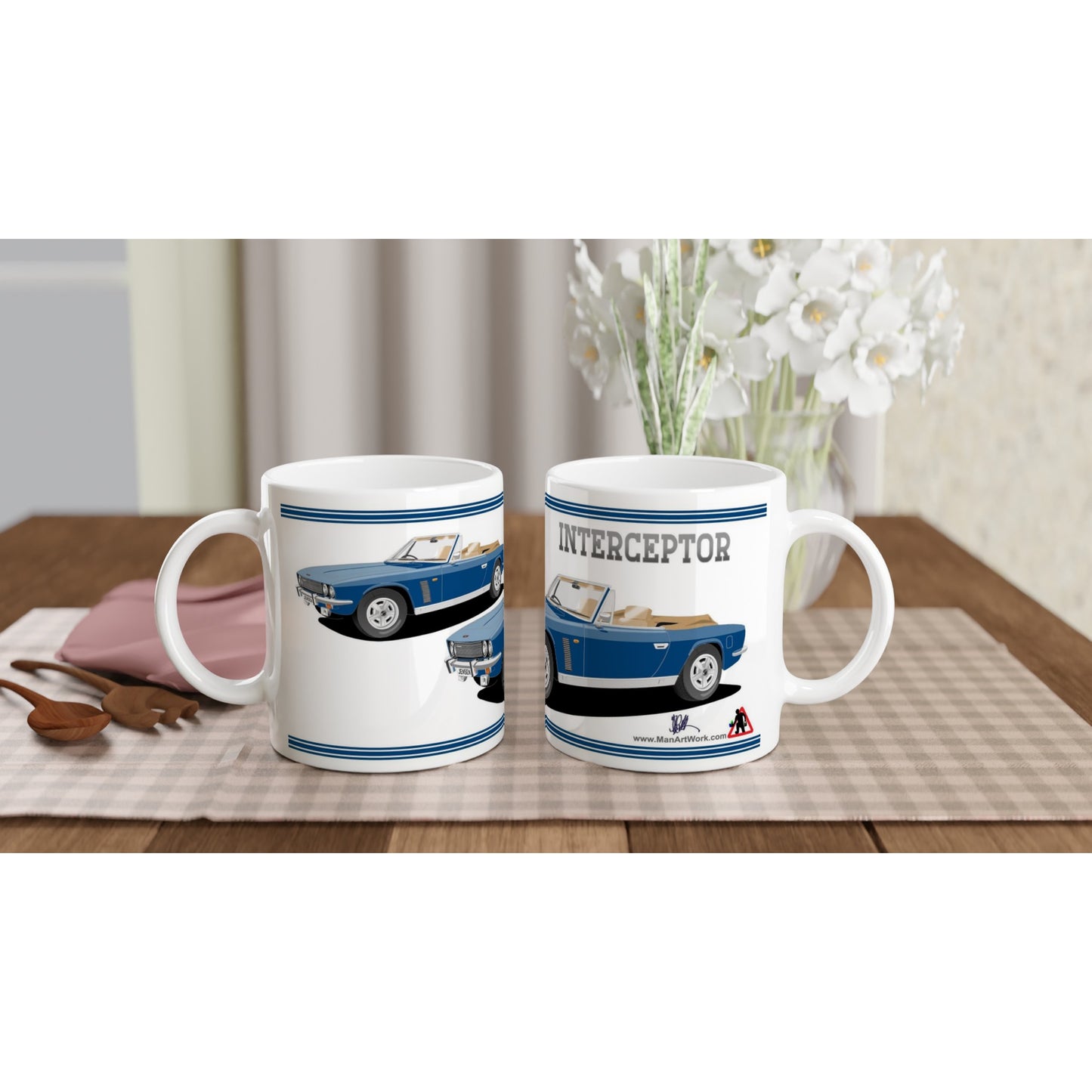 Jensen Interceptor Mk3 Convertible in Blue Art Mug