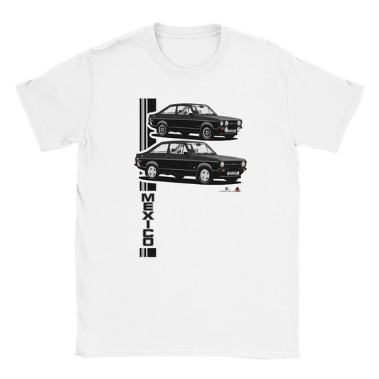 Ford Escort Mk2  Mexico T Shirt (Black Car)