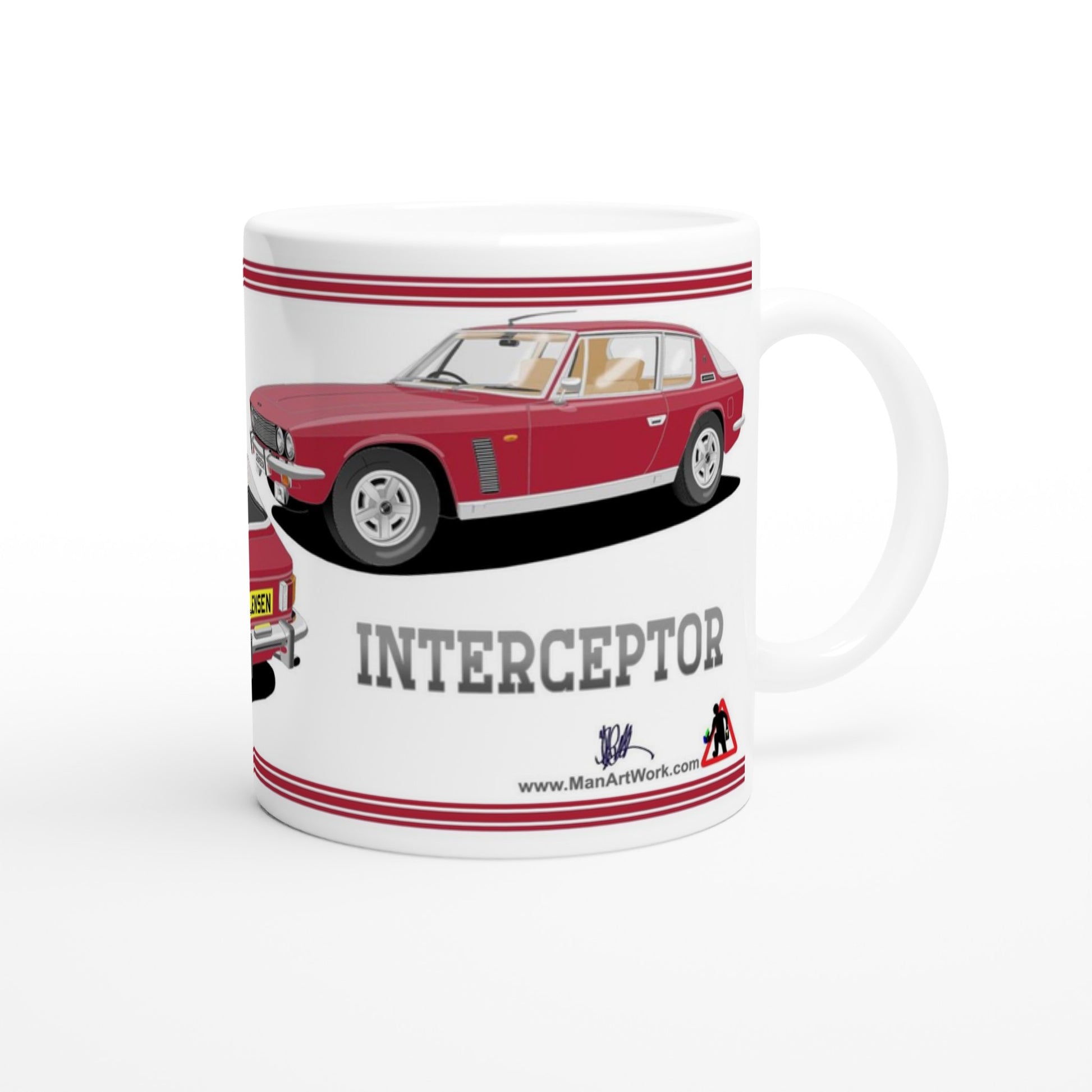 Jensen Interceptor Mk3 in Burgundy Art Mug