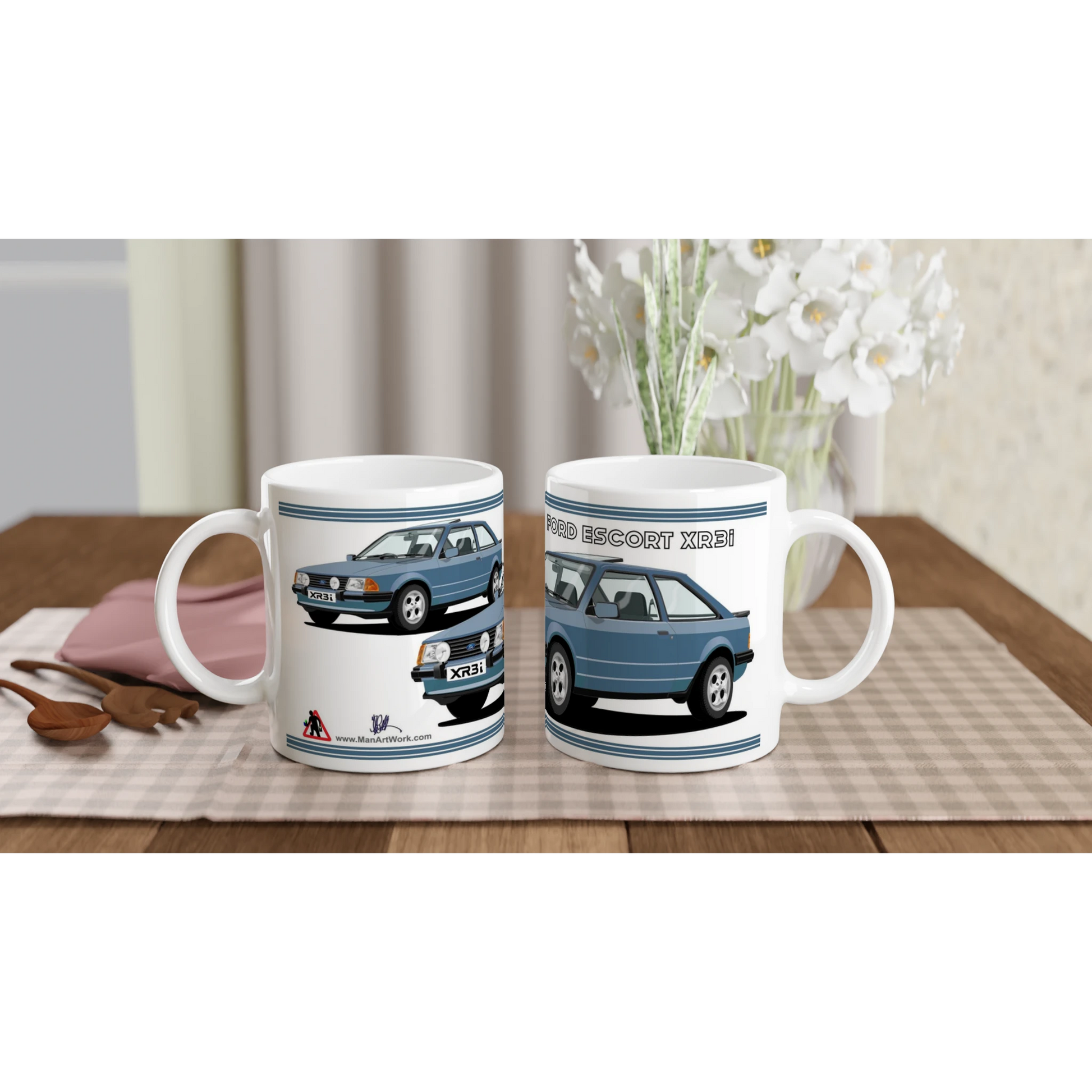 Ford Escort Mk3 XR3i in Blue Art Mug