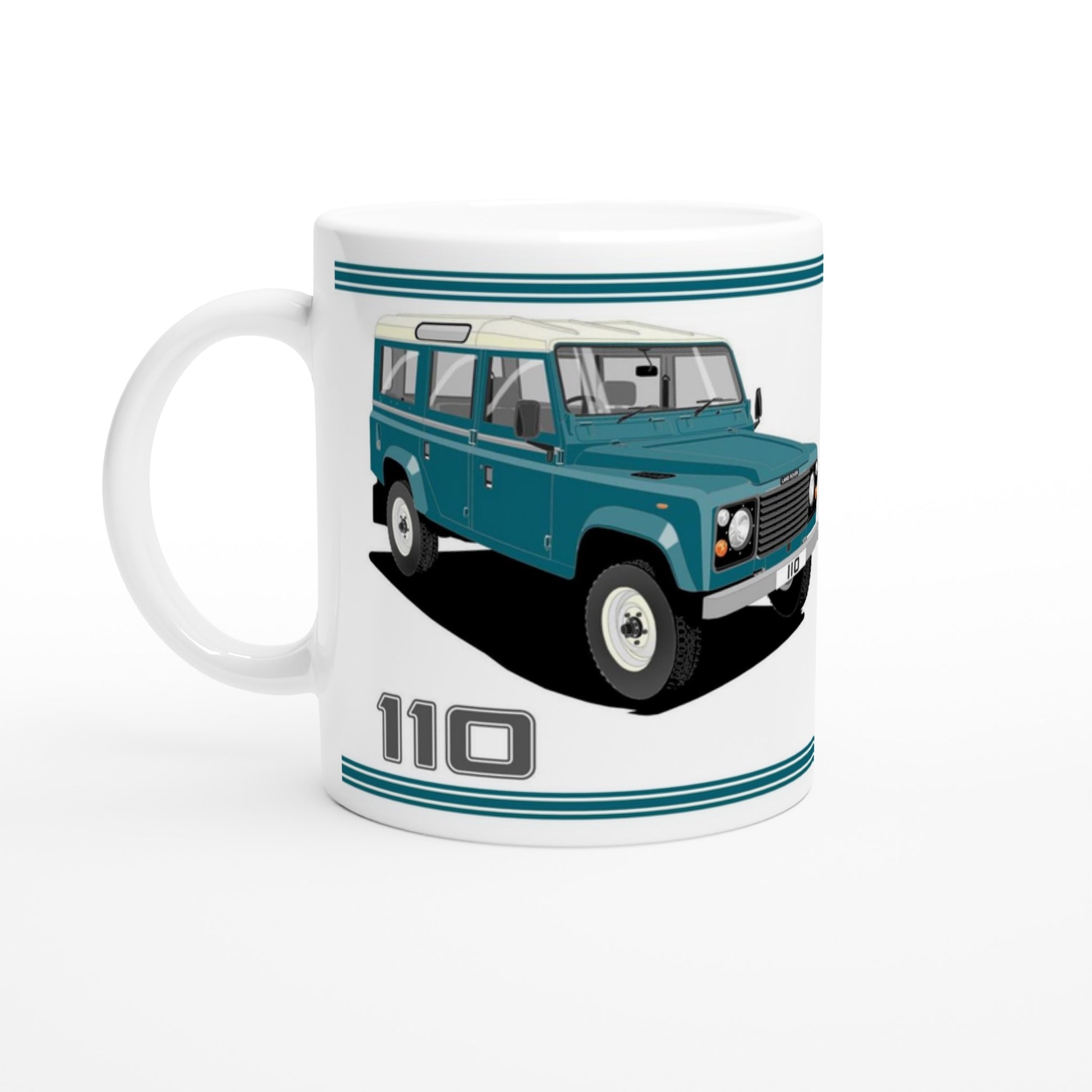 Land Rover 110 12 seater in Blue  Art Mug