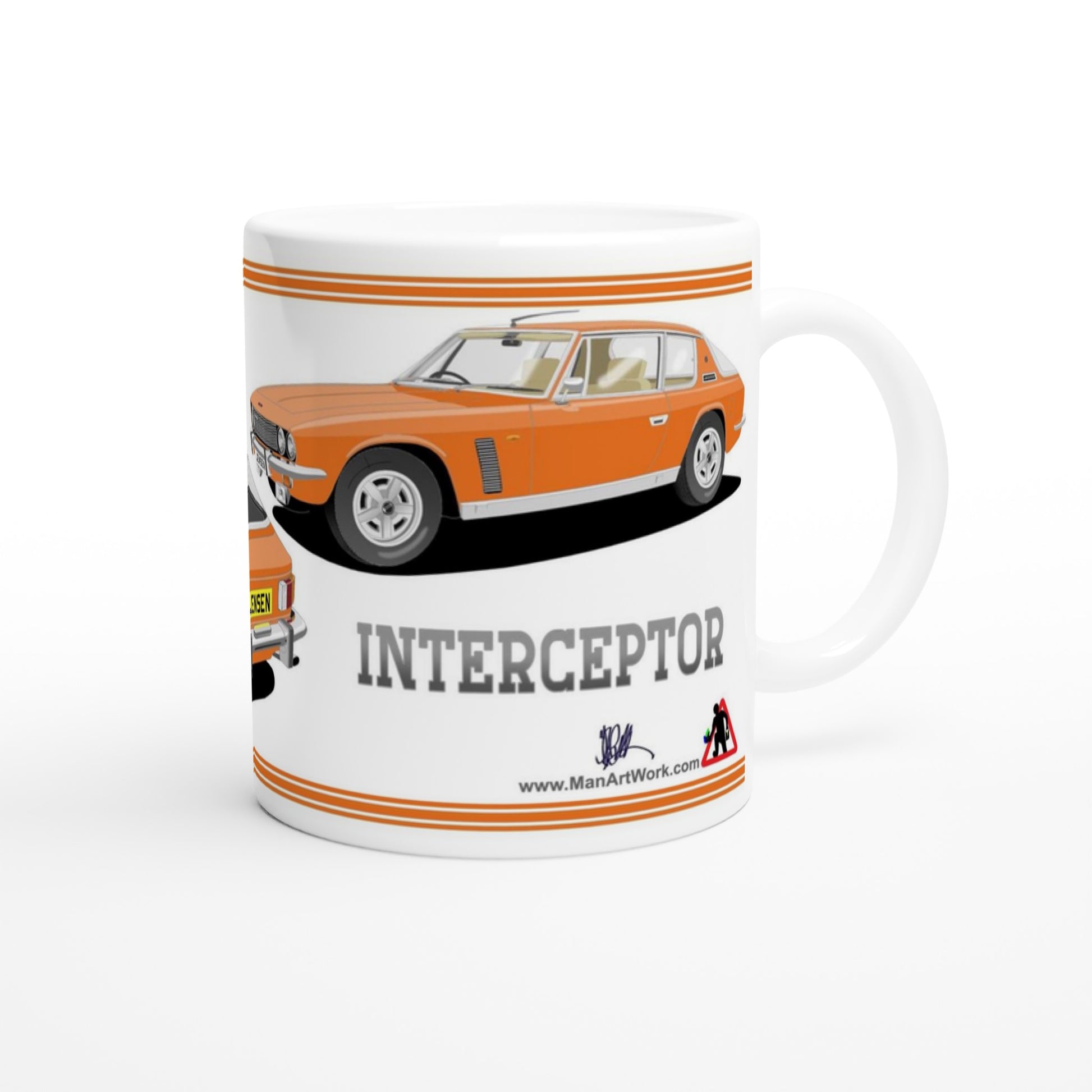Jensen Interceptor Mk3 in Orange Art Mug