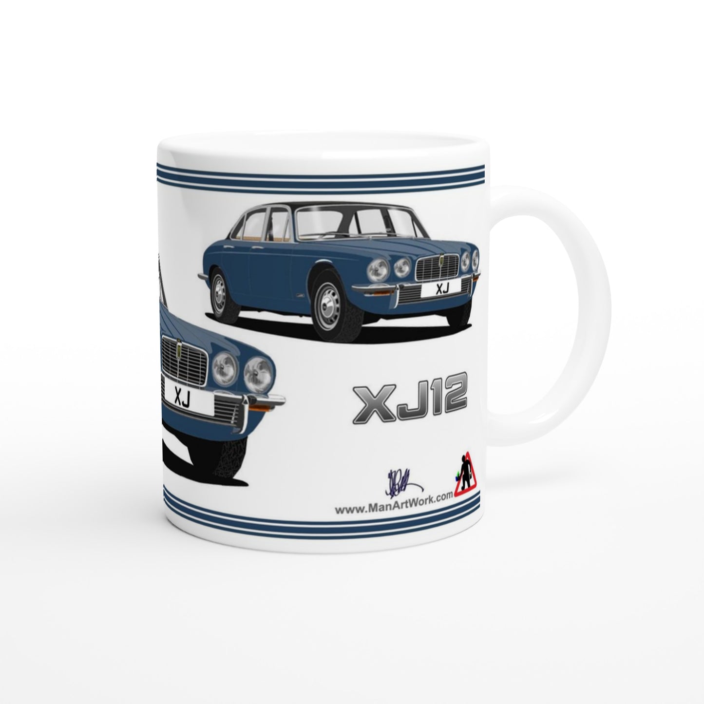 Jaguar XJ12 Mk2 in Blue Art Mug