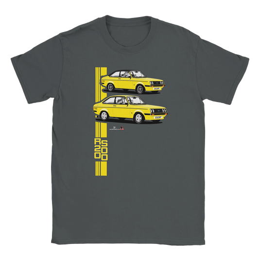Ford Escort Mk2 RS2000 T Shirt (Yellow Car)
