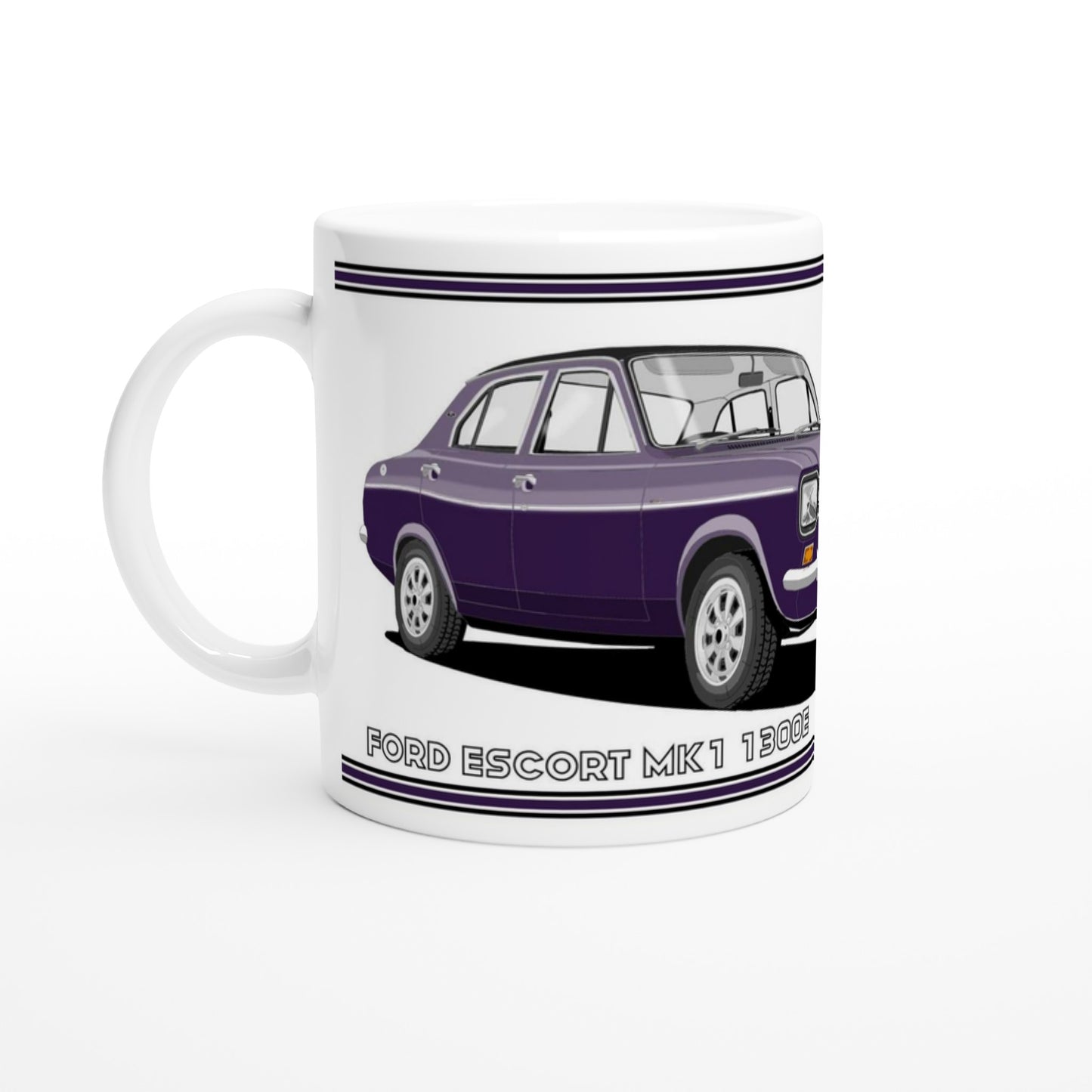Ford Escort Mk1 1300E 4 Door Purple Art Mug