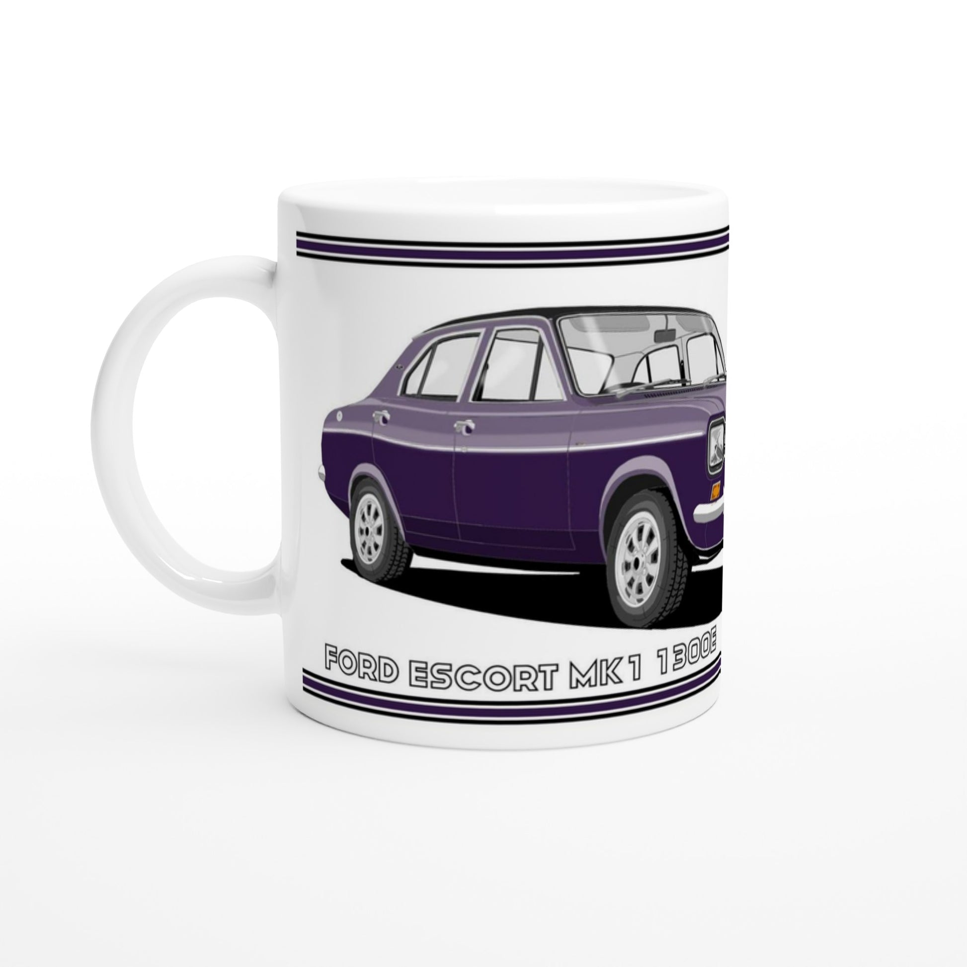 Ford Escort Mk1 1300E 4 Door Purple Art Mug