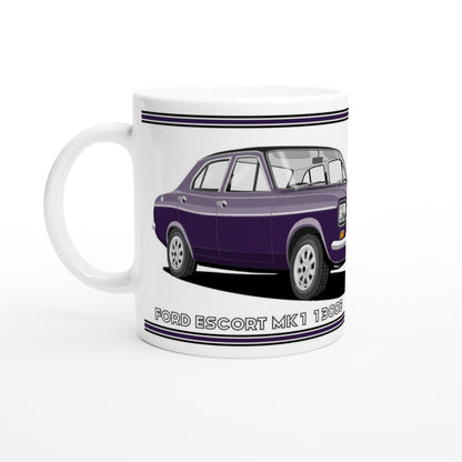 Ford Escort Mk1 1300E 4 Door Purple Art Mug