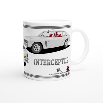 Jensen Interceptor Mk3 in Silver Art Mug