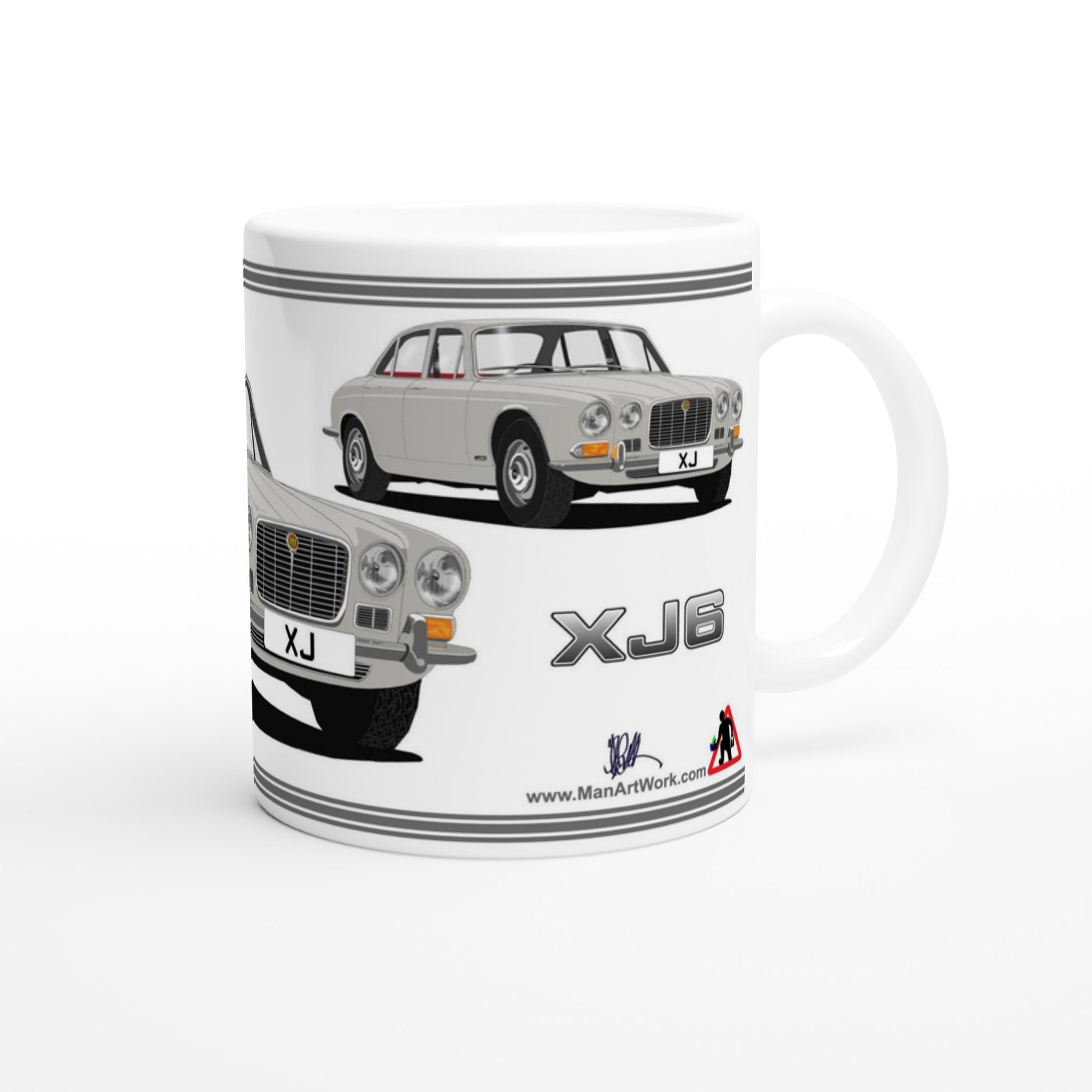 Jaguar XJ6 Mk1 in Grey Art Mug
