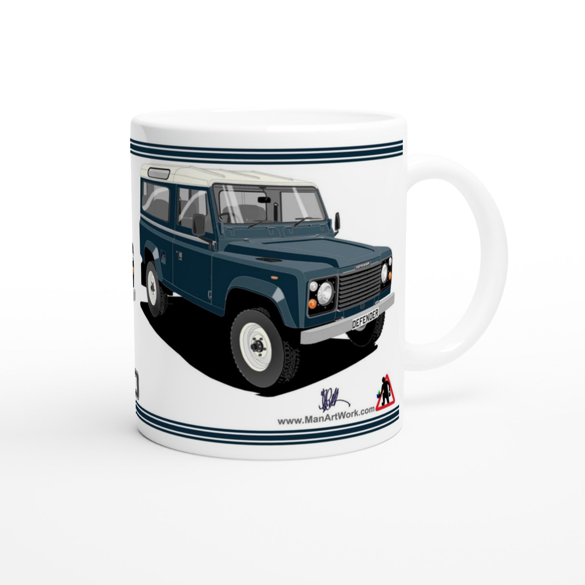 Land Rover Defender 90 7 seater in Dark Blue  Art Mug
