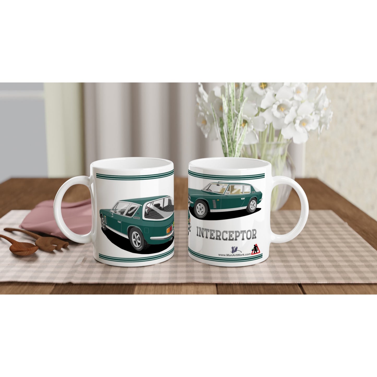 Jensen Interceptor Mk3 in Green Art Mug