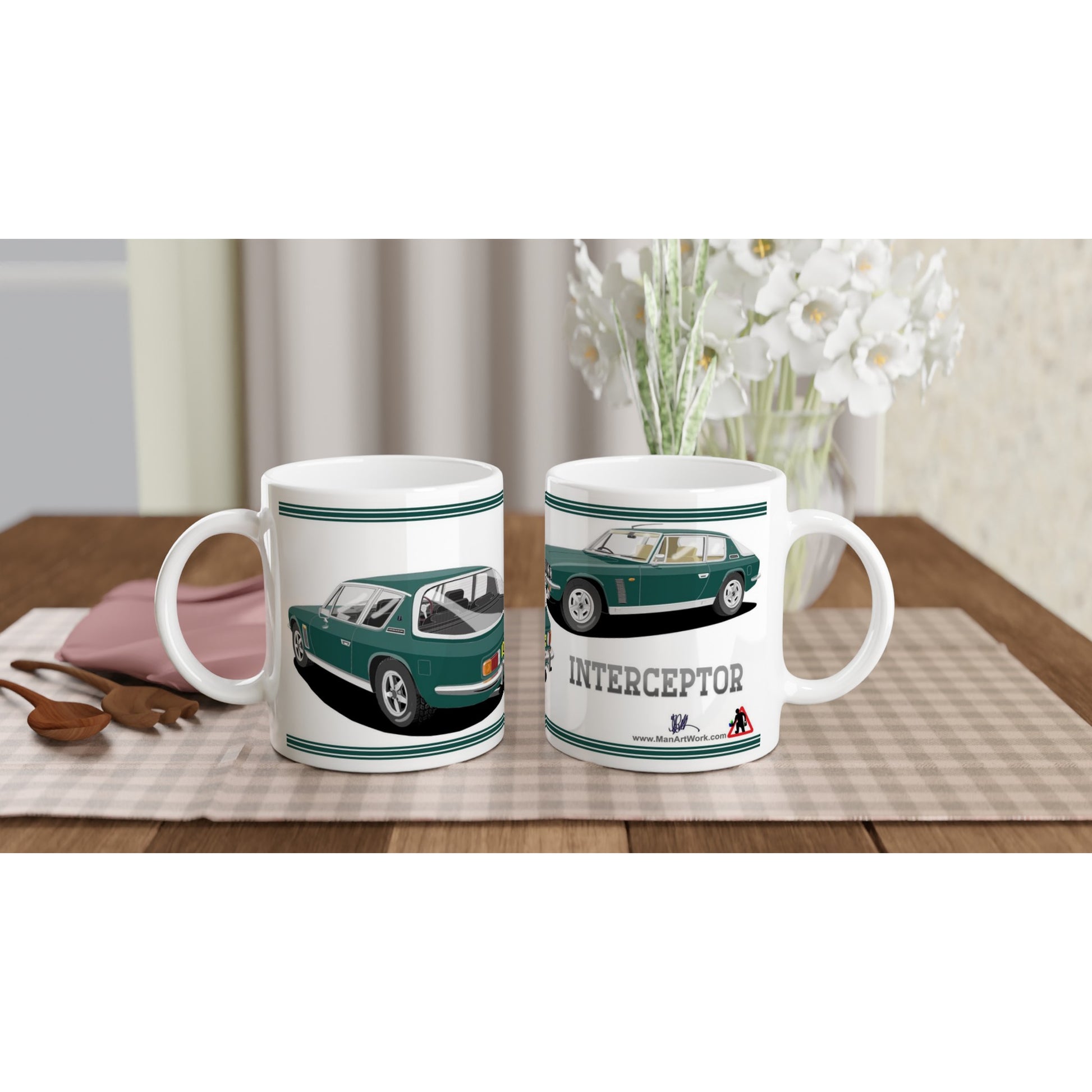 Jensen Interceptor Mk3 in Green Art Mug
