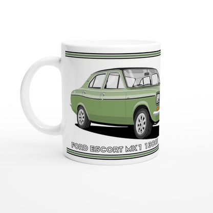 Ford Escort Mk1 1300E 4 Door Green Art Mug