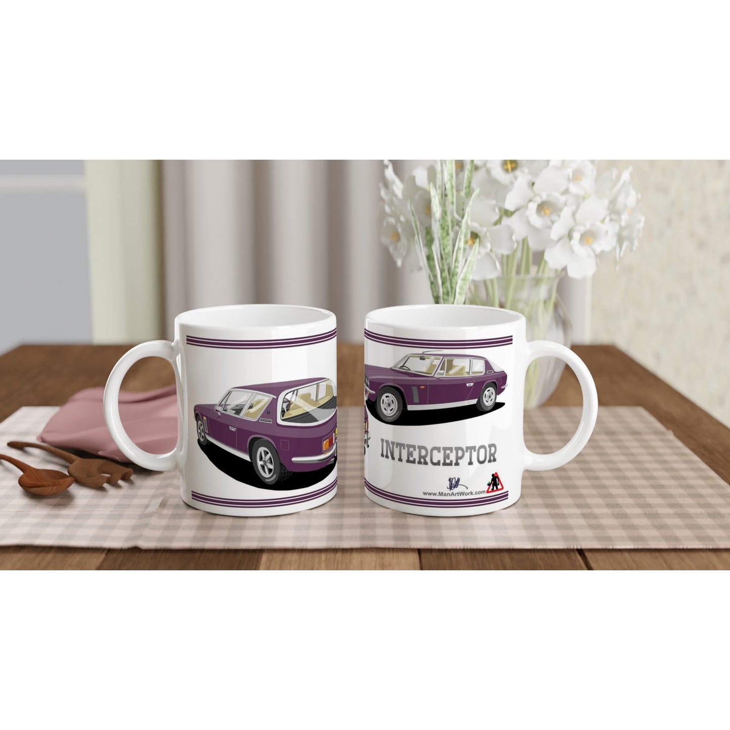 Jensen Interceptor Mk3 in Purple Art Mug
