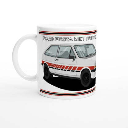 Ford Fiesta Mk1 Festival in Silver Art Mug
