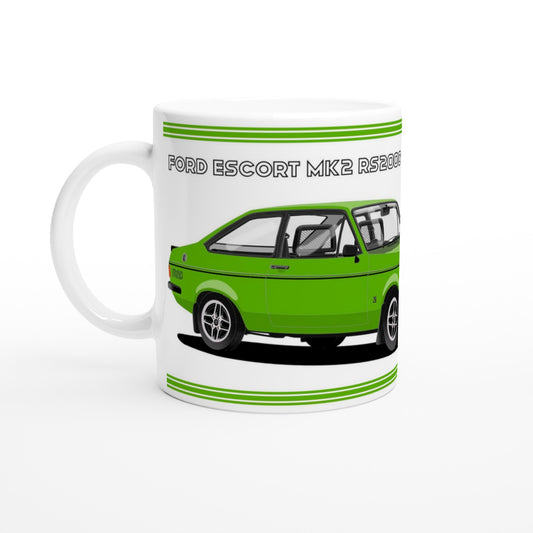 Ford Escort Mk2 RS2000  Mug (Bright Green Car) Mug